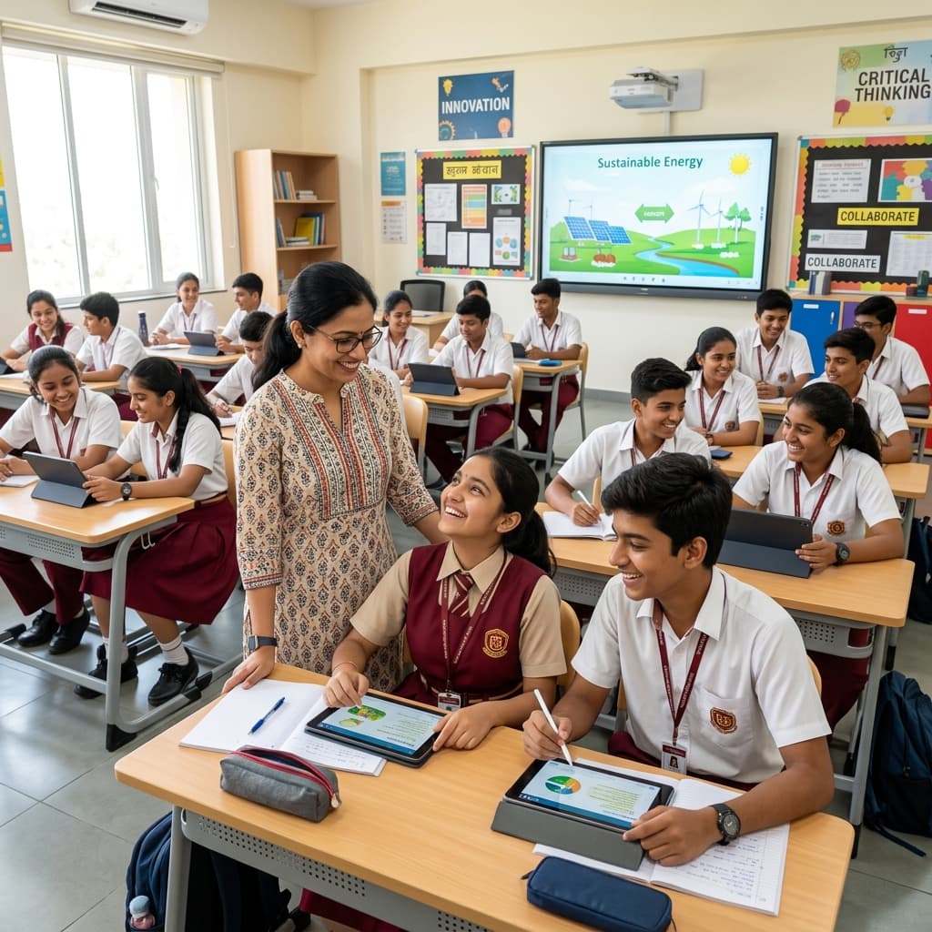 Indian School Classroom with Vani AI Vidyalaya